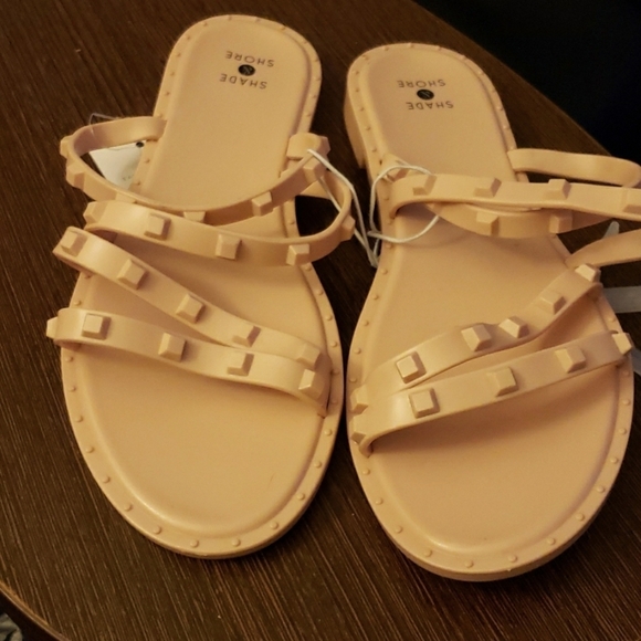 Shade & Shore Liv Jelly Slide Caged Sandals in Blush Size 8 - Picture 3 of 6